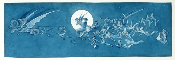 El carro del dragón y los juglares de hadas cruzan la luna